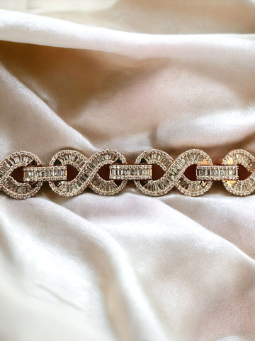 8.00ct Diamond Infinity Link Bracelet Bracelets Xclusive Diamonds 9K Rose Gold GH Vs/Si 7.5"
