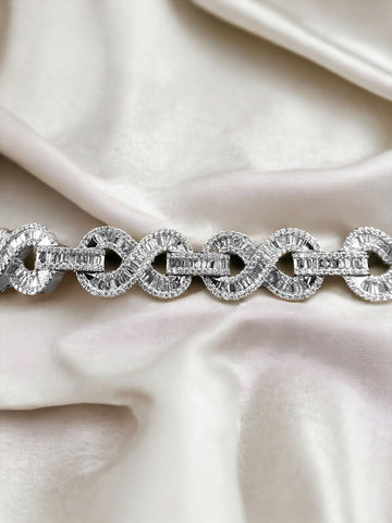 8.00ct Diamond Infinity Link Bracelet Bracelets Xclusive Diamonds 9K White Gold GH Vs/Si 7.5"