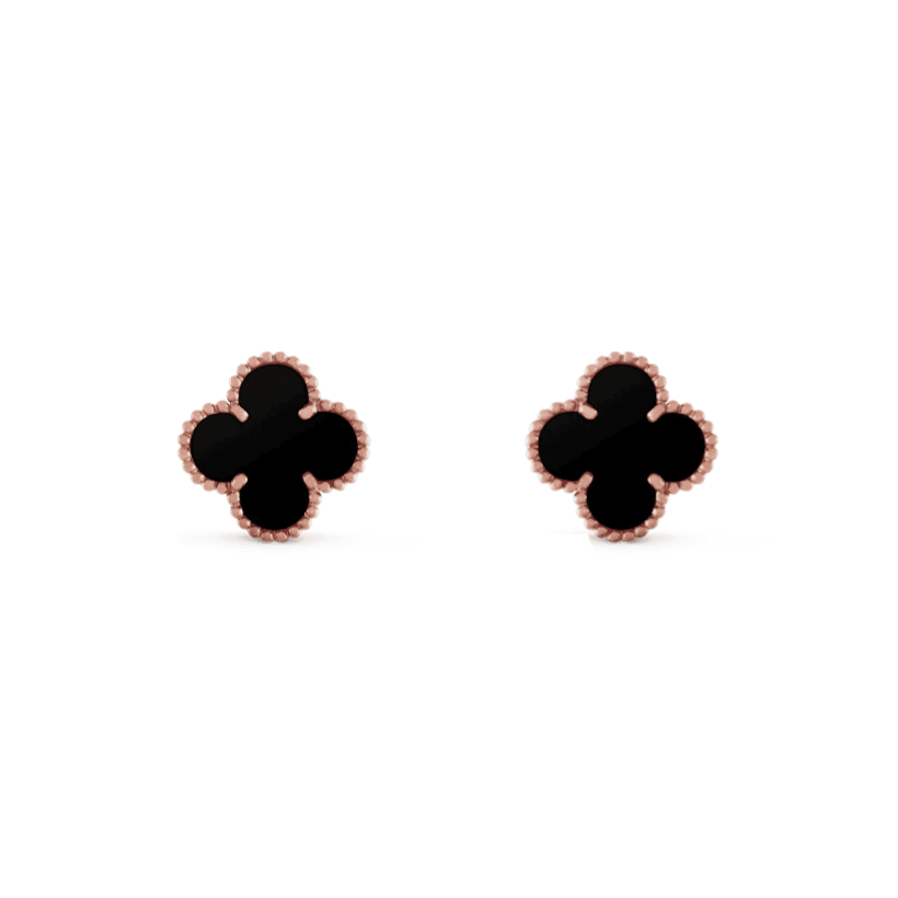 Alhambra Earrings - Onyx Xclusive Diamonds 18K Rose Gold 