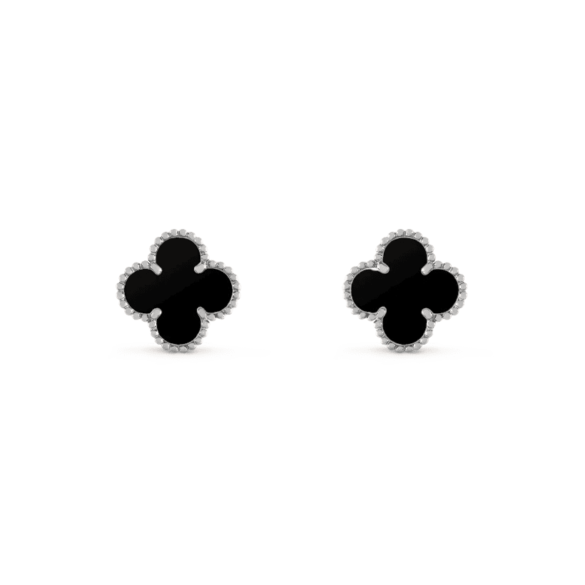 Alhambra Earrings - Onyx Xclusive Diamonds 18K White Gold 