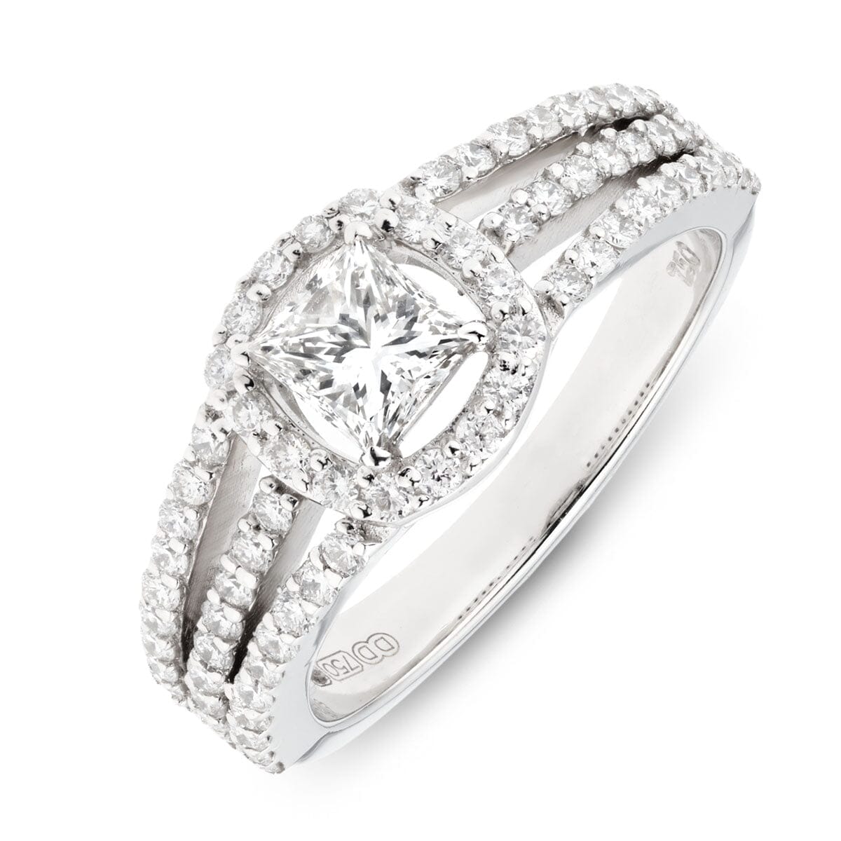 1.04ct Diamond Ring (GH Vs/Si) Jewelry Xclusive Diamonds 18K White Gold A 