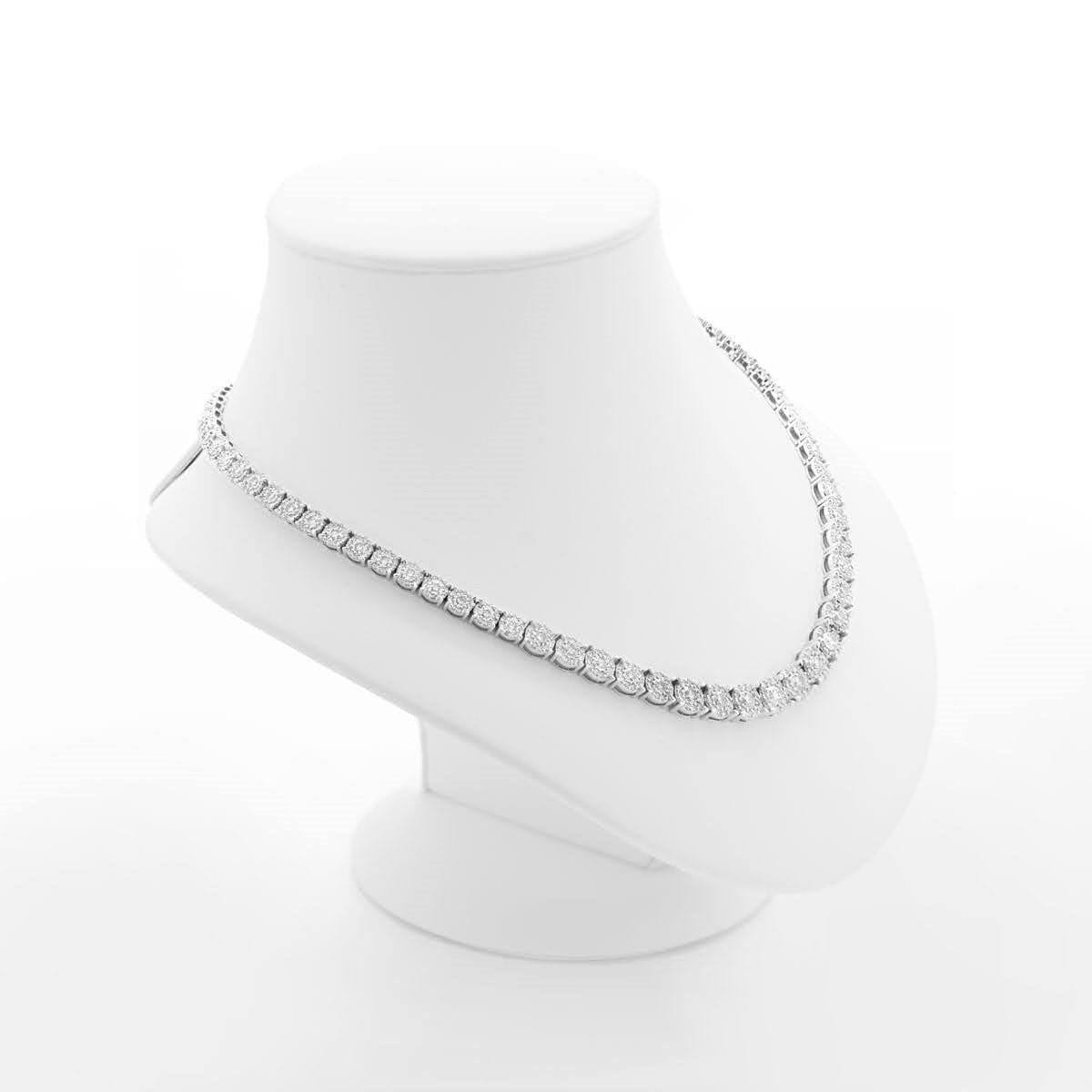 16.00ct Graduated Halo Diamond Necklace Xclusive Diamonds 