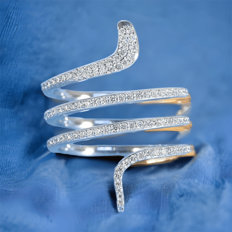Twist of Fate Diamond Ring Jewelry Xclusive Diamonds 18K White Gold E GH Vs/Si