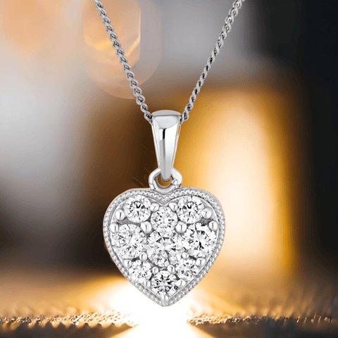 1.00ct Pavé Heart Pendant Xclusive Diamonds 