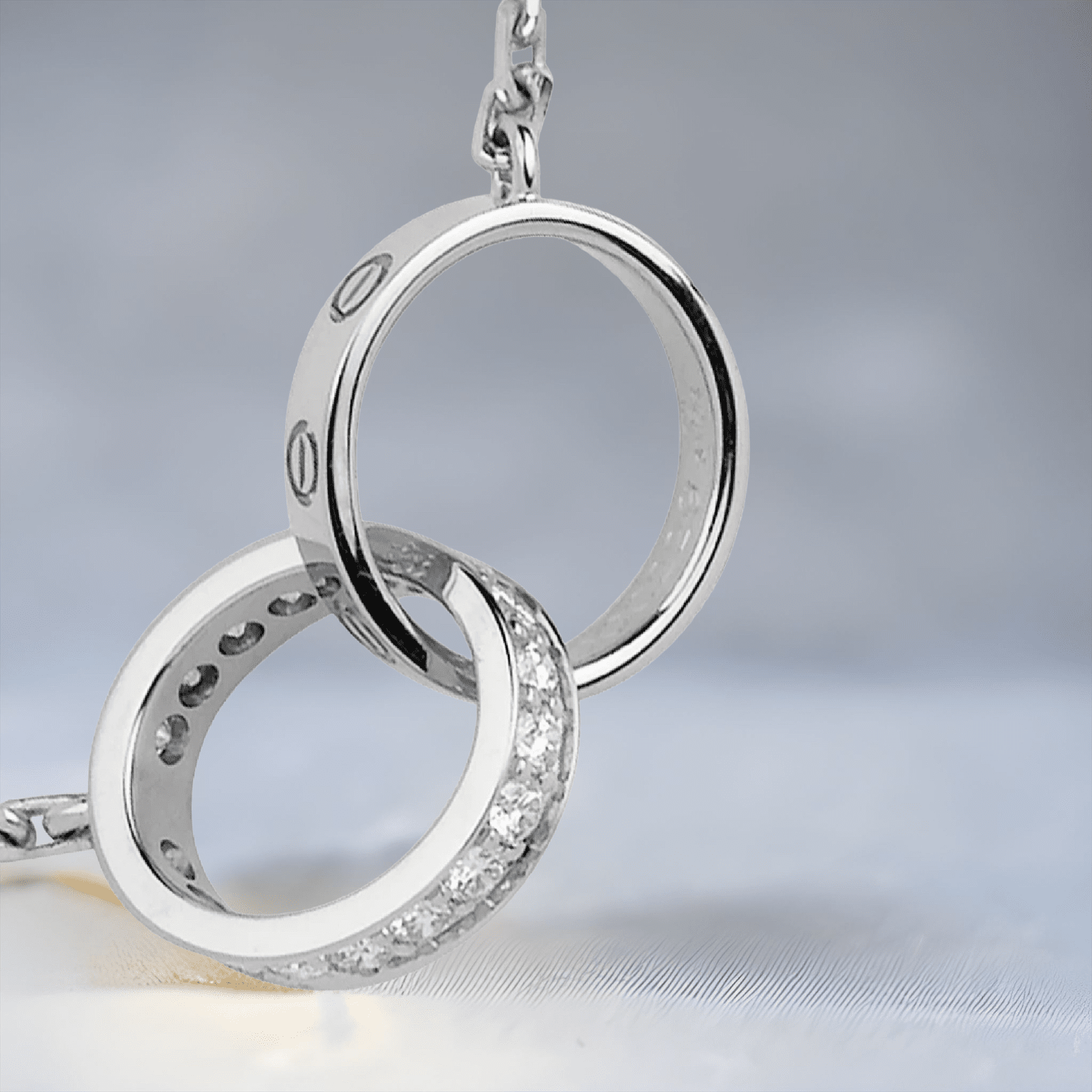 Love Necklace with Diamonds Xclusive Diamonds 9K White Gold FG Vs 
