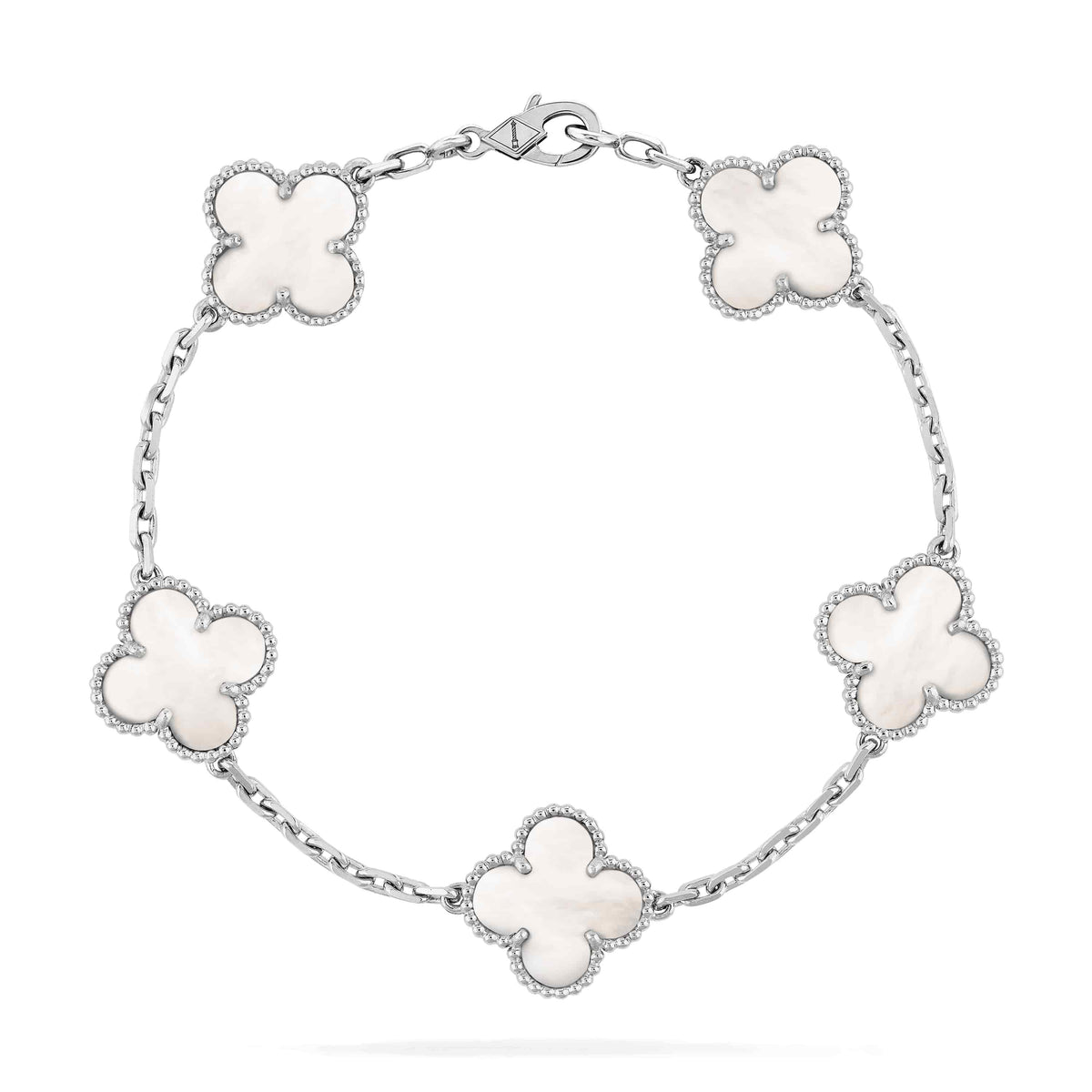 Alhambra Bracelet - Mother of Pearl Xclusive Diamonds 18K White Gold 