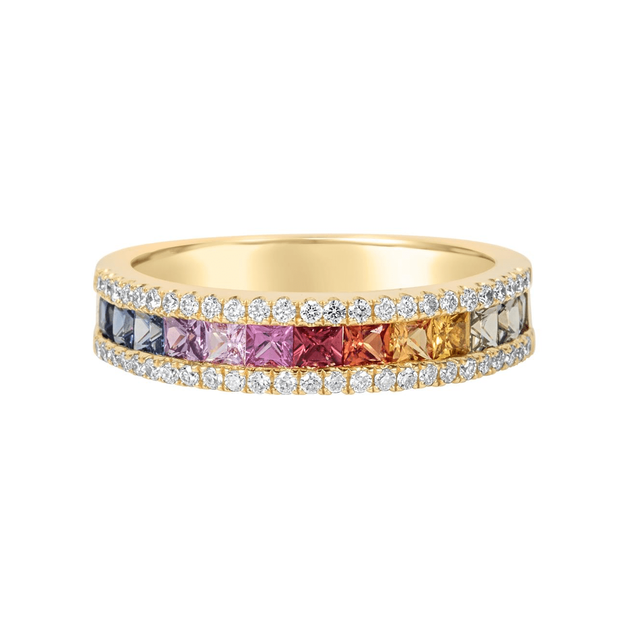 Rainbow Sapphire & Diamond Ring Jewelry Xclusive Diamonds 