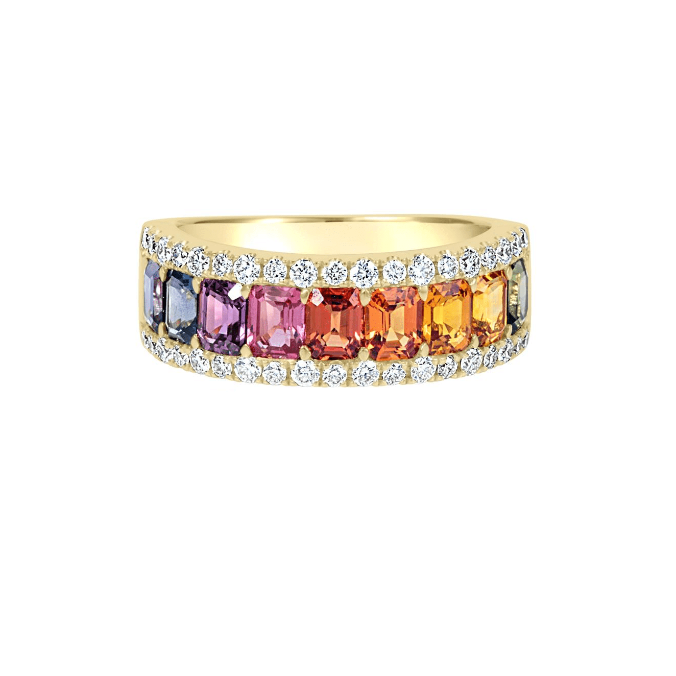 Rainbow Sapphire & Diamond Ring Jewelry Xclusive Diamonds 