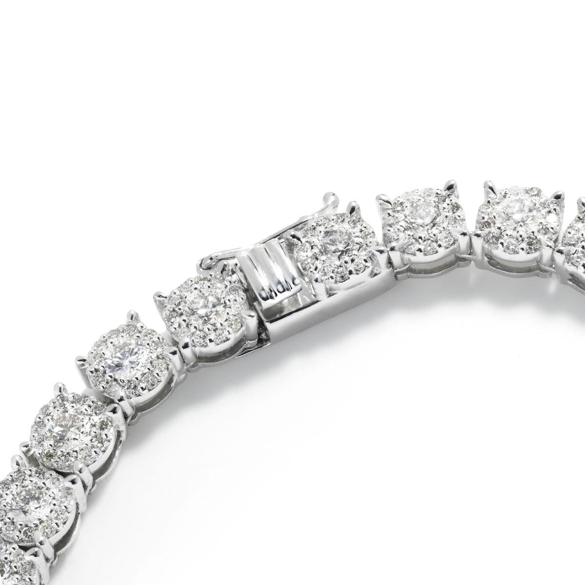 16.00ct Graduated Halo Diamond Necklace Xclusive Diamonds 