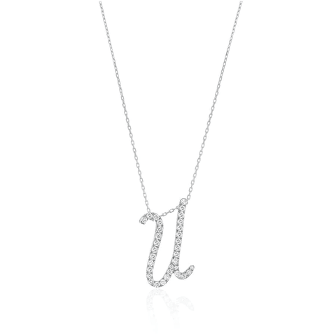 Diamond Initial Letter "U" Pendant Xclusive Diamonds 